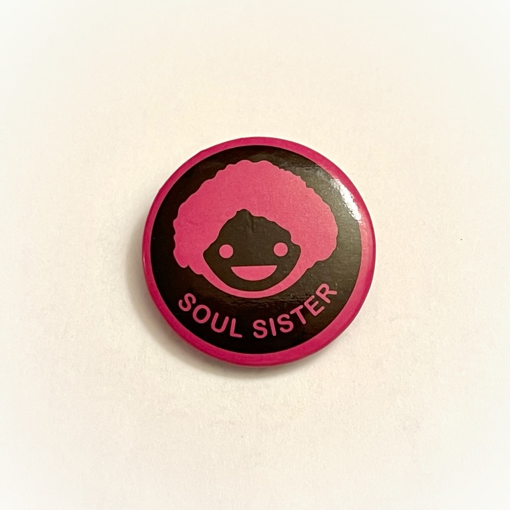 House of Blues Soul Sister Pink Black Pinback Button